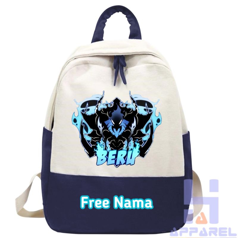 TAS RANSEL ANAK BERU SOLO LEVELING FREE NAMA