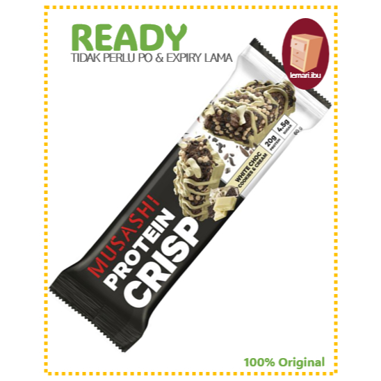 

Musashi Protein Crisp White Choc Cookies & Cream 60g - Protein Bar - 100% ORIGINAL - BARANG READY DIKIRIM - Made in New Zealand