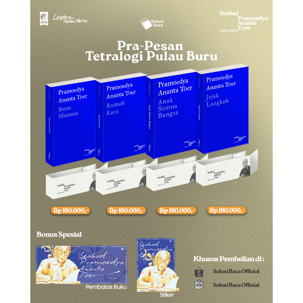Pra Pesan Tetralogi Pulau Buru Edisi #SeabadPram - Pramoedya Ananta Toer (Lentera Dipantara) | Grame