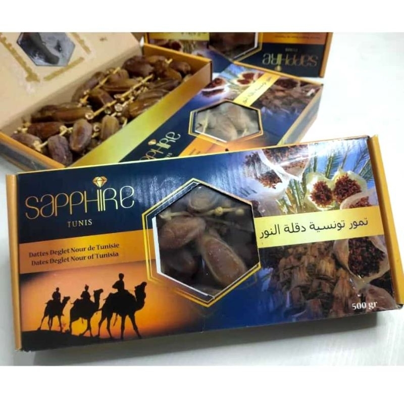 

Kurma Tunis Tangkai Shapire kemasan box 500g