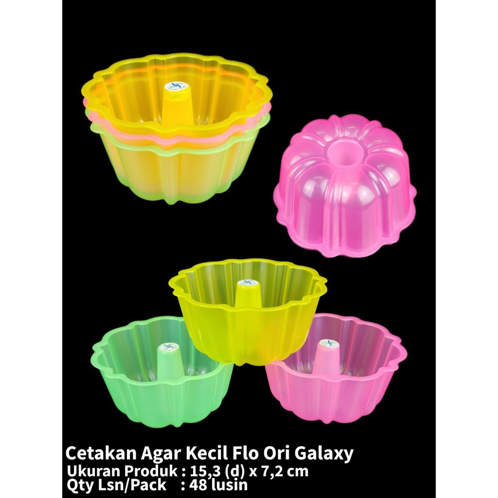 1 Lusin Cetakan Puding Plastik Aneka Motif Mawar Diameter 15 cm Isi 12 pcs