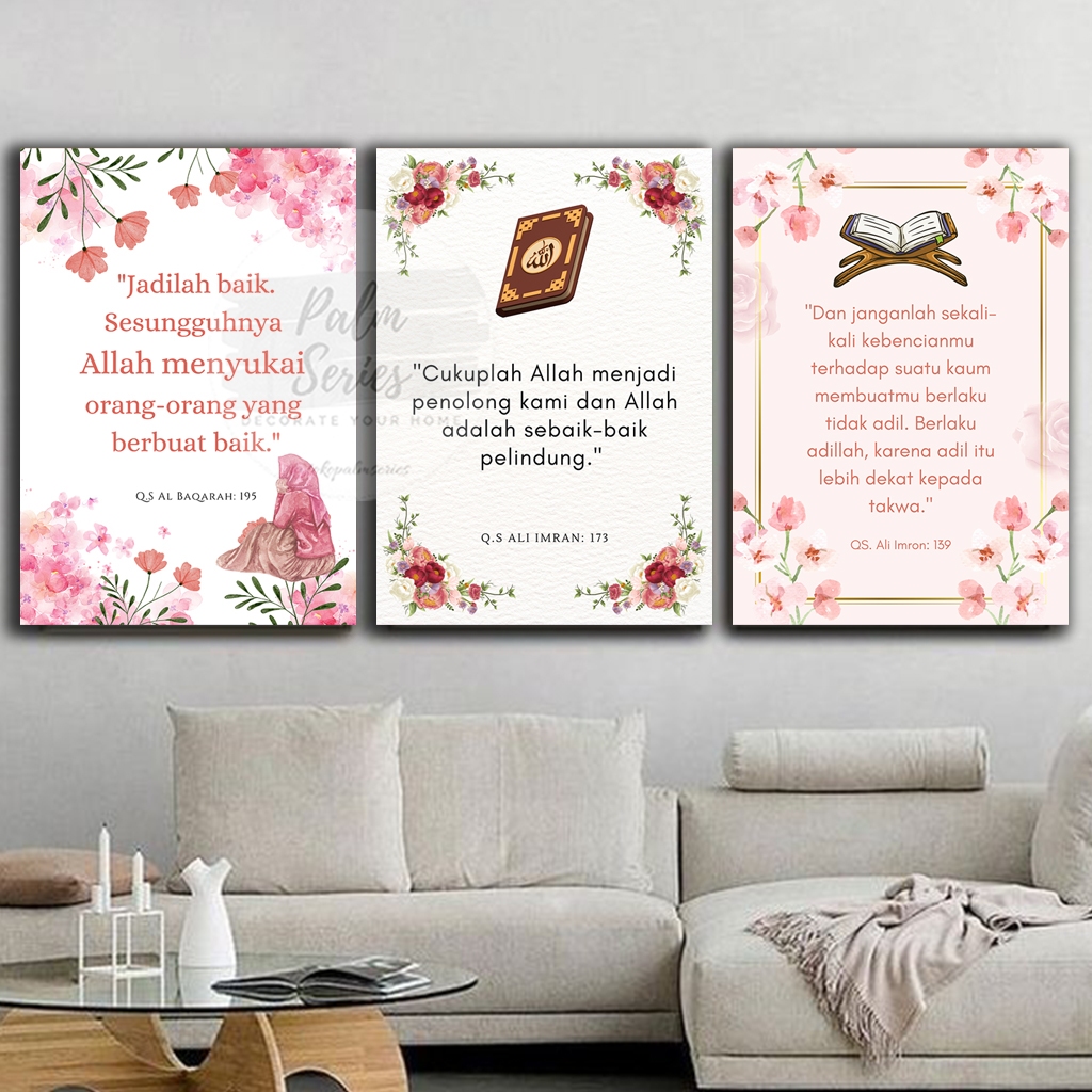 33- 20x30 Hiasan Dinding Quote Islam Muslim Dekorasi Rumah Ayat Al-Quran