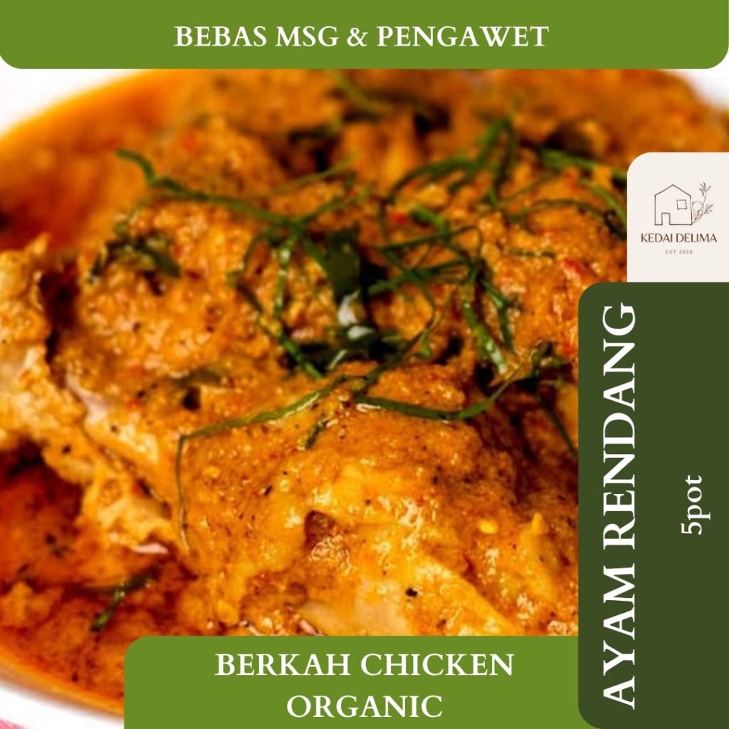 

AYAM RENDANG AYAM BERKAH ORGANIK NON MSG NON PENGAWET (5POT)