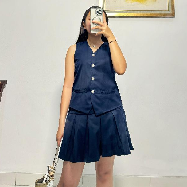 Jaresa - One Set Bangkok Vest / Vest Atasan / Rompi Tanpa Lengan / Rok Celana