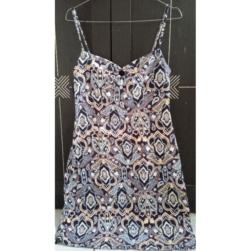baju tidur sexy dress wanita batik lengan tangtop, preloved
