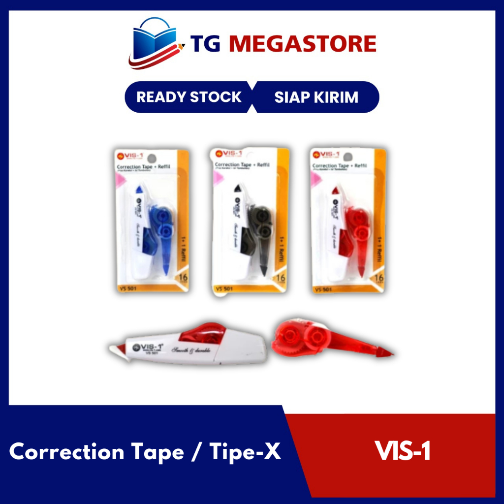 

Tipe-X Kertas / Correction Tape Vis-1 + Refill (2x8m) - VS-501