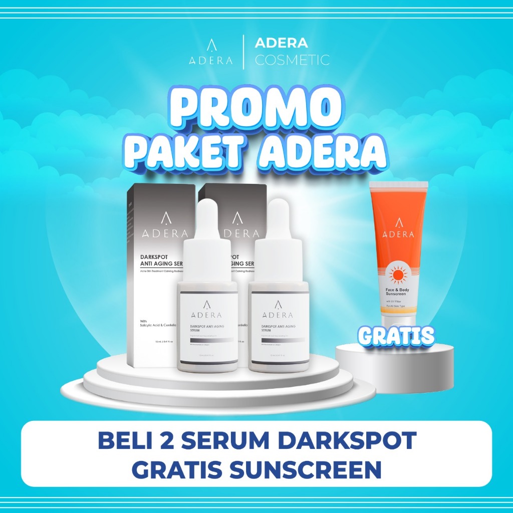 Paket ADERA DARKSPOT ANTI AGING SERUM AD Penghilang Flek Hitam Atasi Kerutan Kulit Kusam Original BP