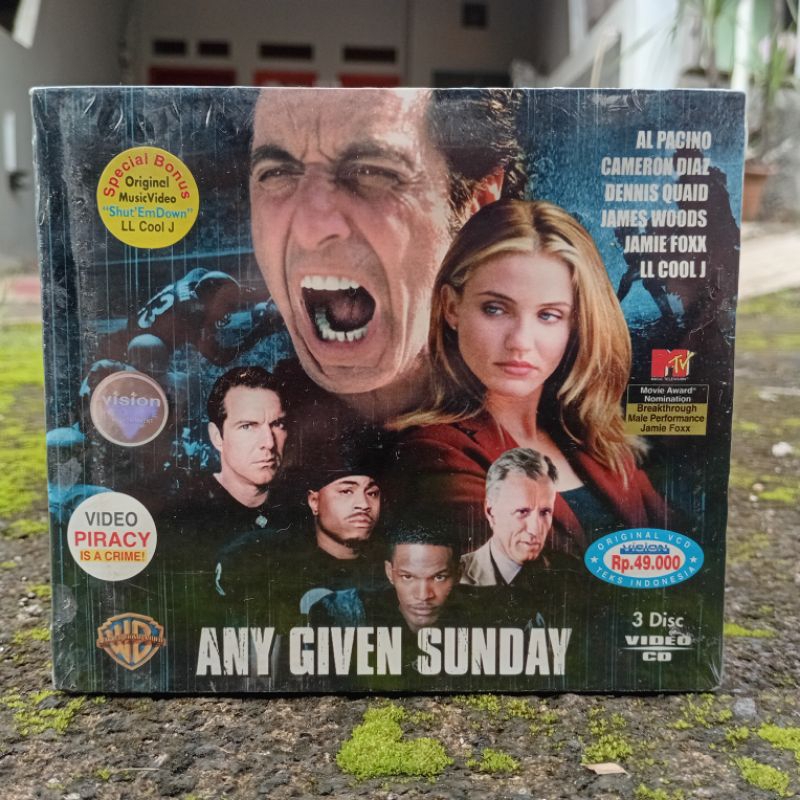 Any Given Sunday 3 Disc Set Vcd VideoCD (1999) Teks Indoneaian Original Warner Bros Sealed Nos