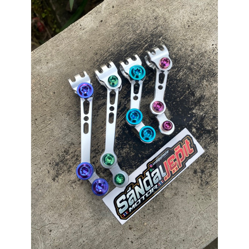 BREKET PANGKON SELANG SLANG REM DEPAN CNC SET BAUT TITANIUM GR5 PANGKON SELANG REM DEPAN CNC BREKET 