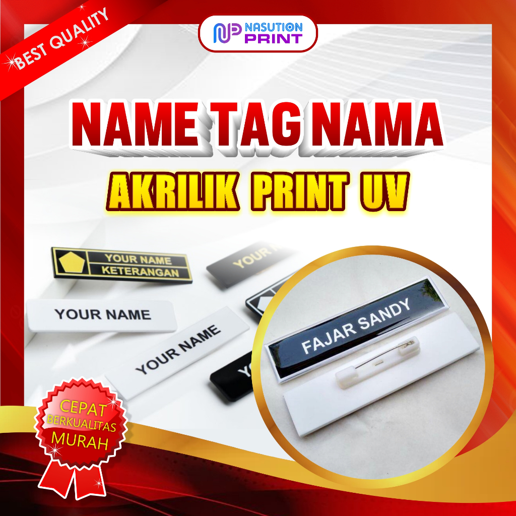 

NAME TAG NAMA | NAME TAG AKRILIK CUSTOM PRINT UV | Ukuran 8X2 cm
