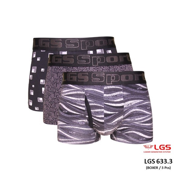 Celana Boxer Pria LGS 633 Isi 3Pcs |Boxer Pria Lgs Sport