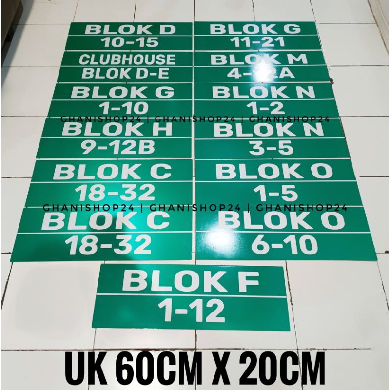 Plang Nama Jalan Plang Perumahan Ukuran Panjang 60cm Alumunium Plat