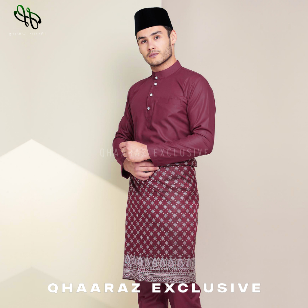 Raffan Baju Melayu Pria Setelan Koko Muslim Modern Bahan Katun Toyobo Satu Set Pakaian Kurta Cekak M