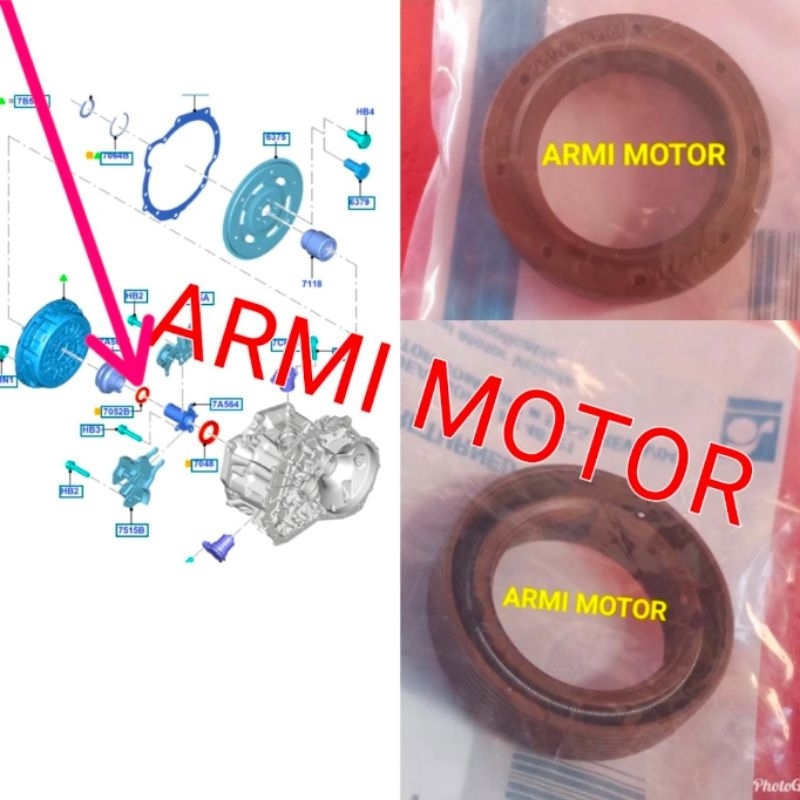 Seal output Shaft Ford Fiesta Ecosport Focus Matik DPS6 Genuine Ford AE8P7052CA Seal Transmisi Dual 
