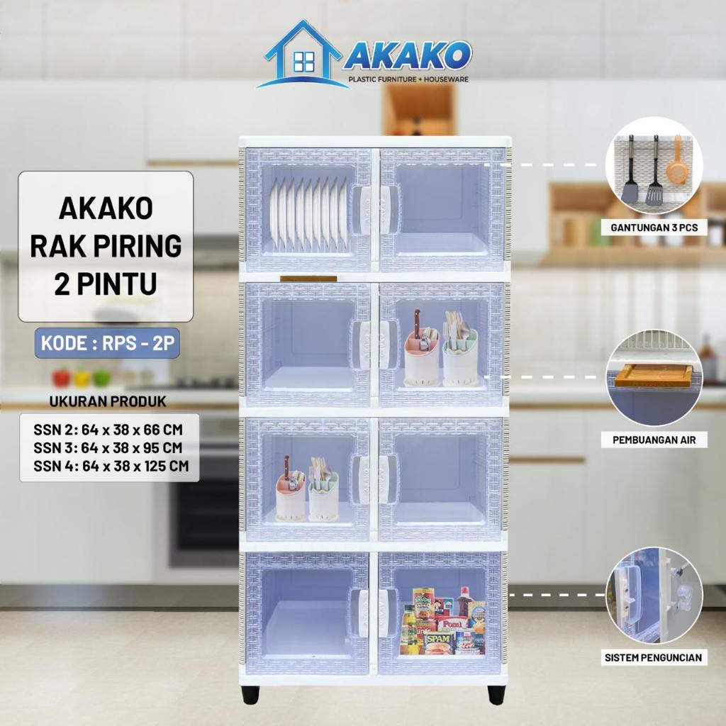 RAK PIRING PLASTIK AKAKO RPS-2P SUSUN TRANSPARANT