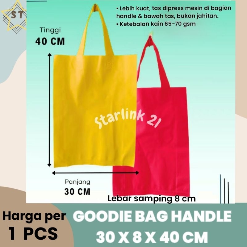 

GOODIE BAG HANDLE 30x8x40 cm | Tas Spunbond Serbaguna ECO BAG