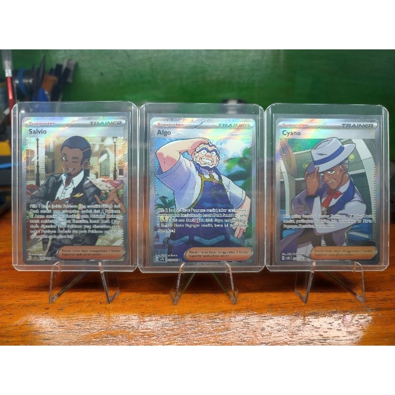 Kartu Pokemon trainer Cyano,Salvio,Algo SR