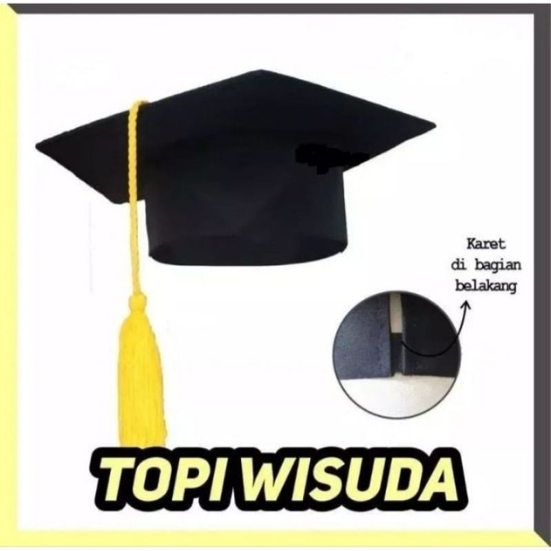 Topi toga wisuda sarjana anak TK/Paud bahan Matador Topi Toga kuncir custom