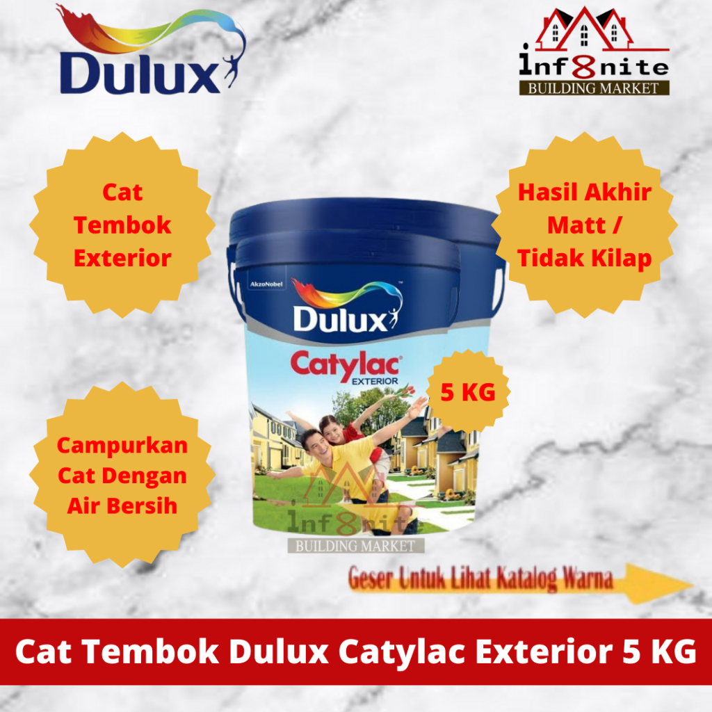 Cat Tembok Dulux Catylac Exterior Ready Mix Cat Grc Plafon Kayu 5 KG