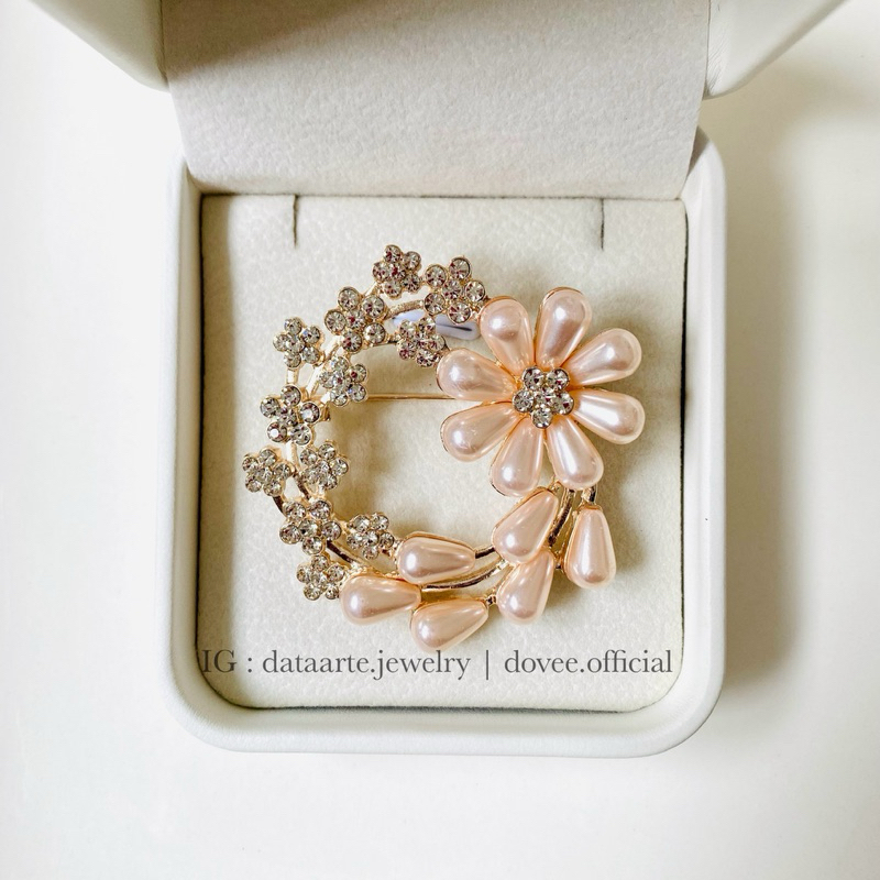 P5 BROOCH Hijab | Bros Jilbab Premium Mewah | Permata Batu Pearl Mutiara Bunga Kupu kupu Cantik | Br