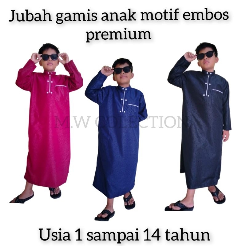 baju gamis sultan embos anak laki laki usia 1-15 tahun / jubah gamis anak laki laki