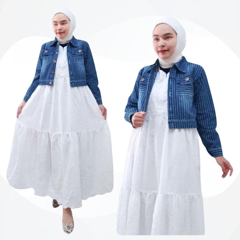 DRESS KATBOL SET ROMPI JEANS