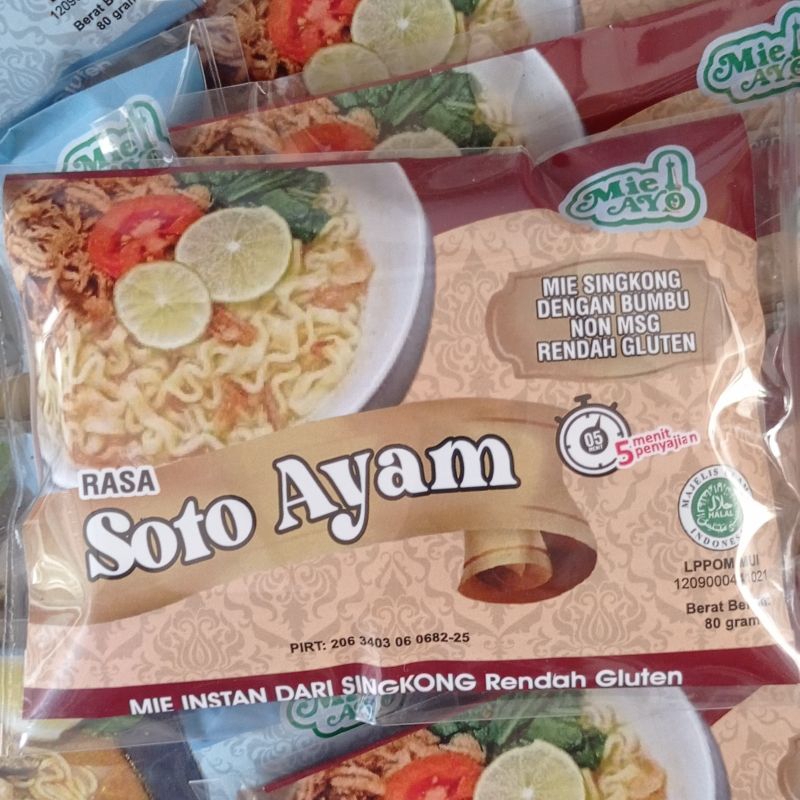 

Mie Mocaf Soto Ayam Gluten Rendah Bumbu Non Msg