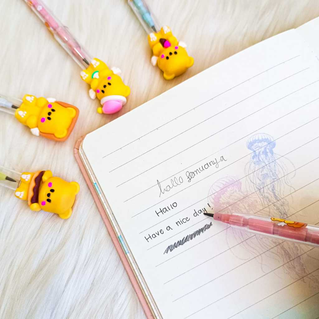 

HJK (12 Pcs) Pensil Butter Bear Susun Bensia Lantu Beruang Pencil Bisa Diisi Ulang Pop Mart Teddy