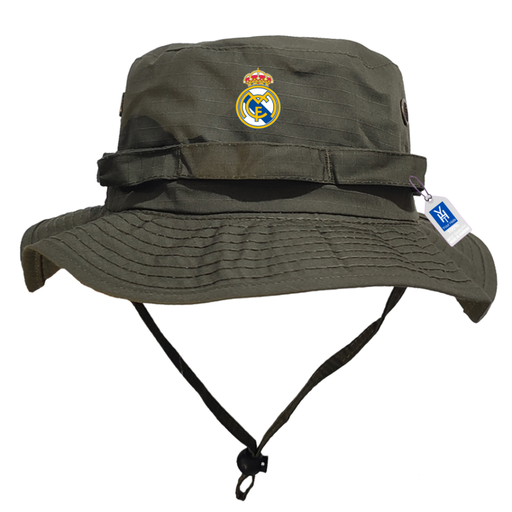 Termurah Bisa COD Topi Gunung Logo Real Madrid, Topi Rimba Keren Logo Klub Bola Real Madrid