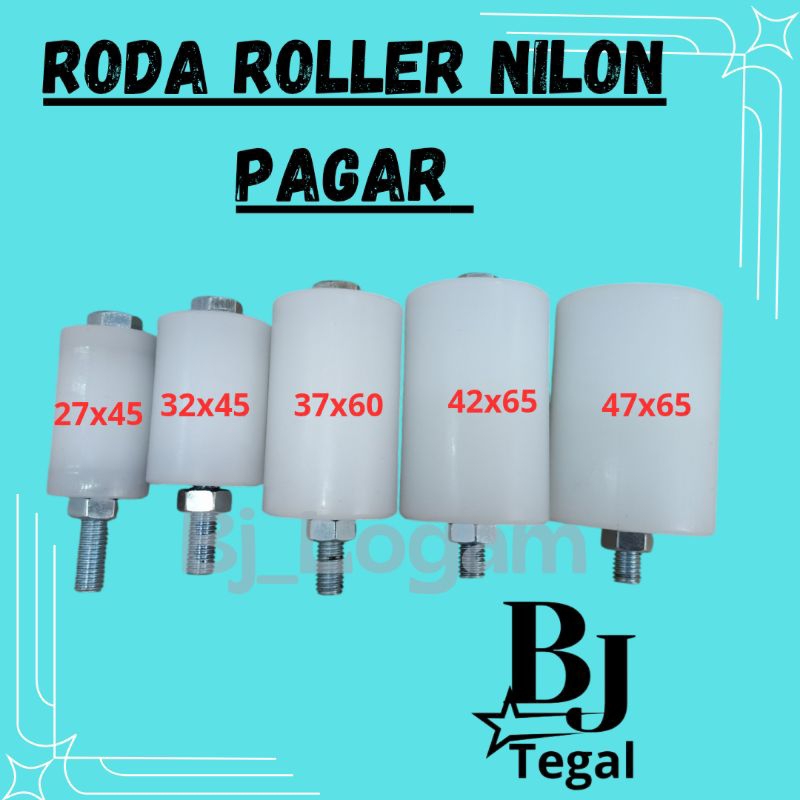 Roda Roller Nilon Bearing Pintu Pagar Besi Stainless- Tahan Lama