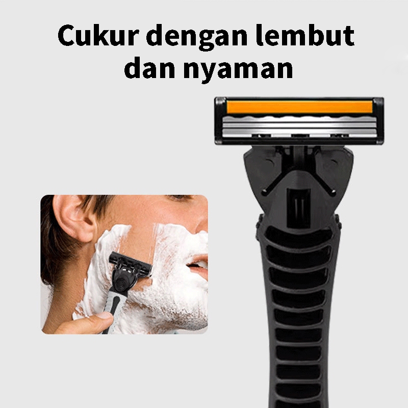 Pisau Alat Cukur Manual Set 6 1  Gagang Anti Slip — 8