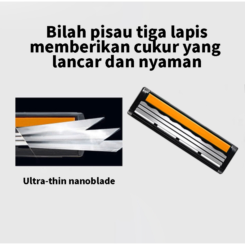 Pisau Alat Cukur Manual Set 6 1  Gagang Anti Slip — 9
