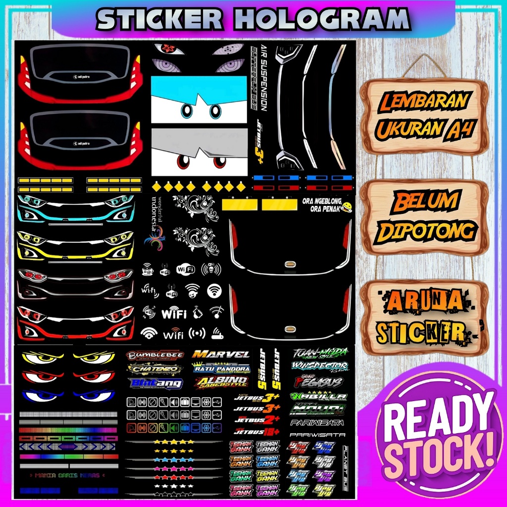 

Sticker Miniatur Bus Aksesoris Bahan Hologram Ukuran A4 BELUM DIPOTONG