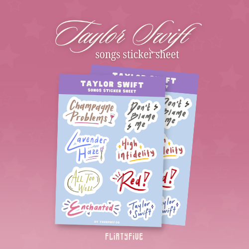 

Taylor Swift Songs Sticker Sheet (READY STOCK)
