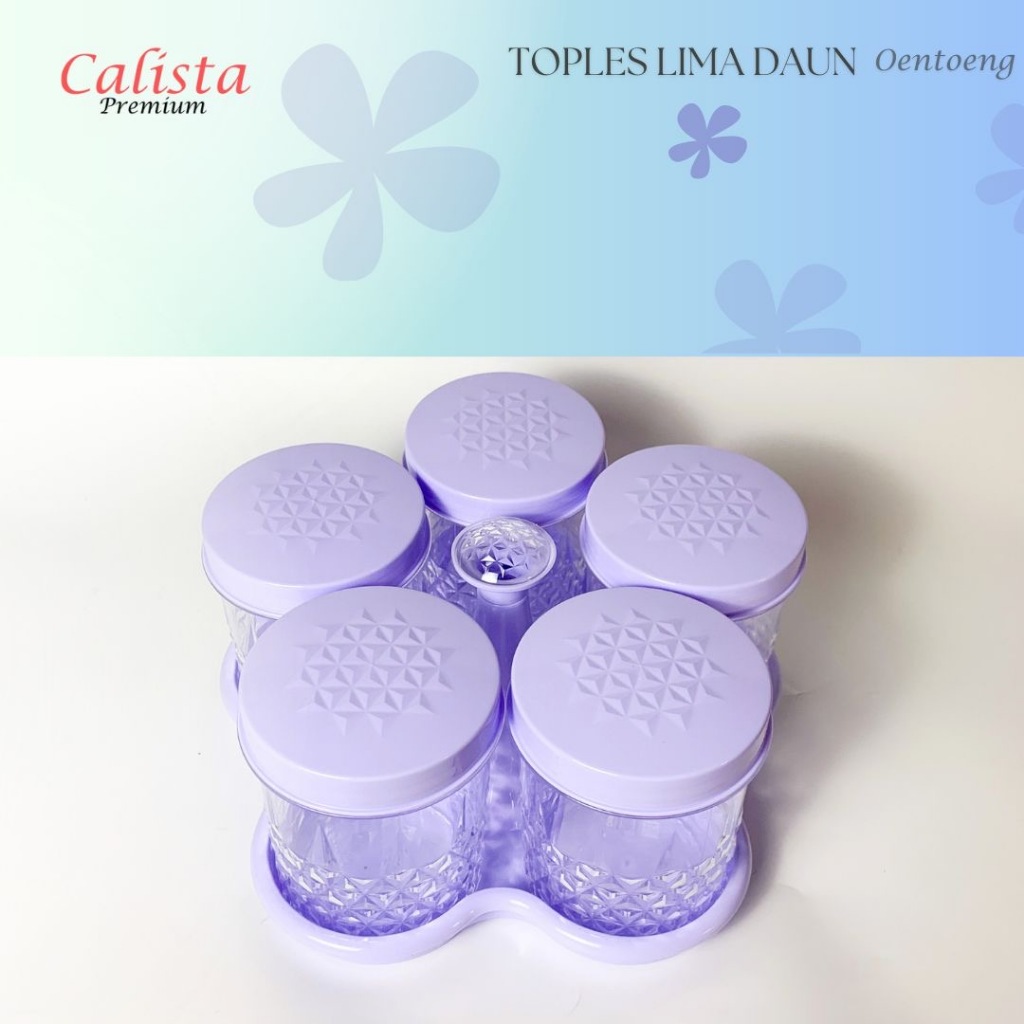 5 pcs Toples + 1pc Nampan Calista Crystal / Toples Pastel / Tonam Toples Plastik Set / Toples + Namp