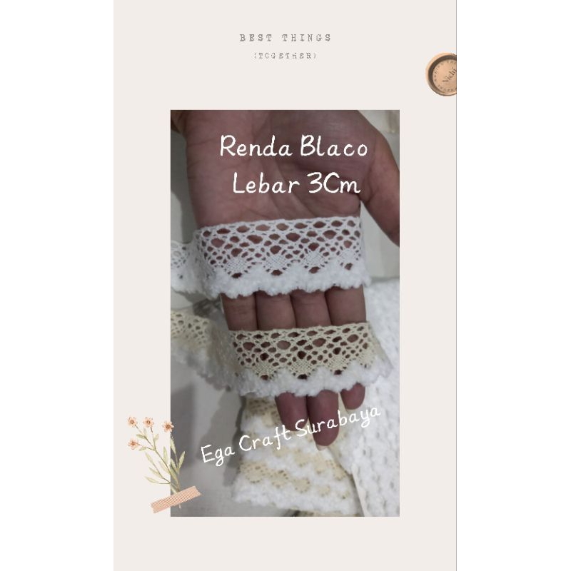Renda Blaco Lebar 3Cm Per Roll