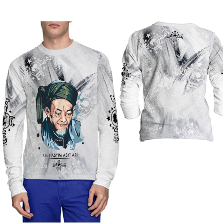 KAOS NU KH.HASYIM ASY'ARI Sang Pendiri NU Baju Kaos Pria Dewasa Fullprint