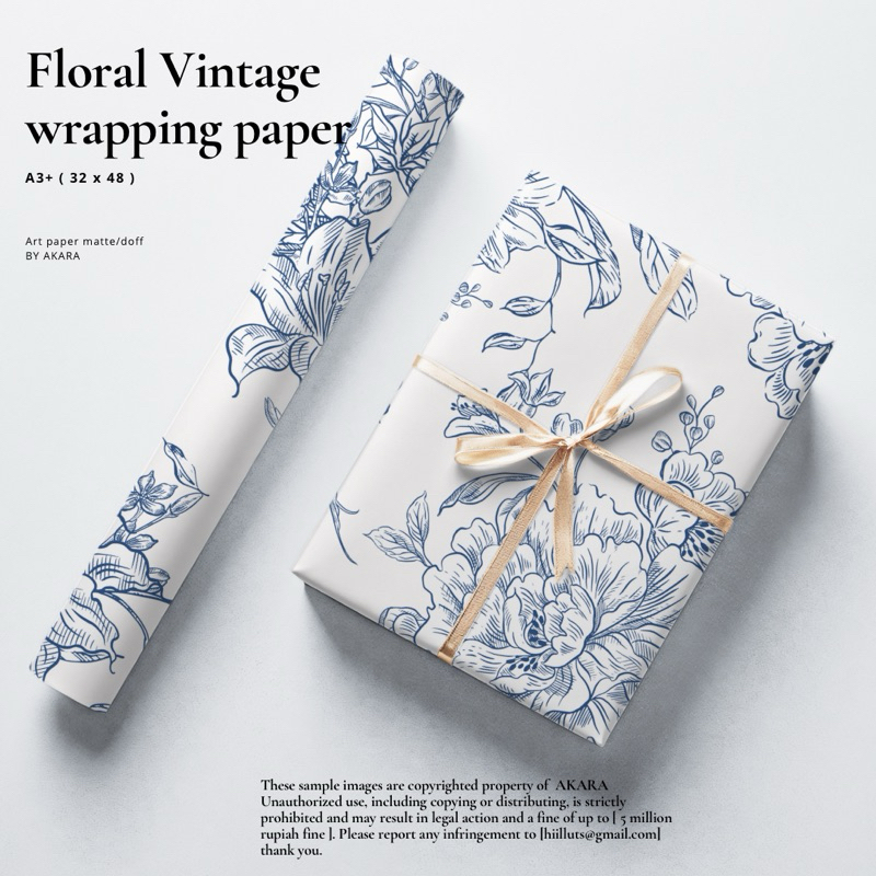 

A K A R A || Floral Vintage kertas kado [ A001 ]
