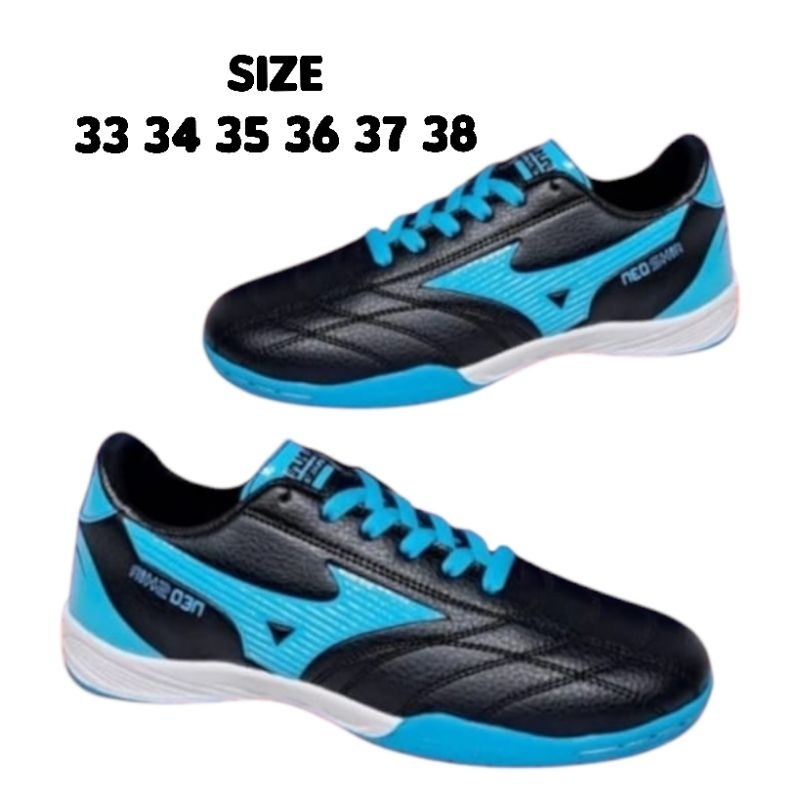 Sepatu Futsal Mizuno Junior Ukuran 33 34 35 36 37 38 Sepatu Futsal Hitam Terlaris Sudah Decit Sepatu