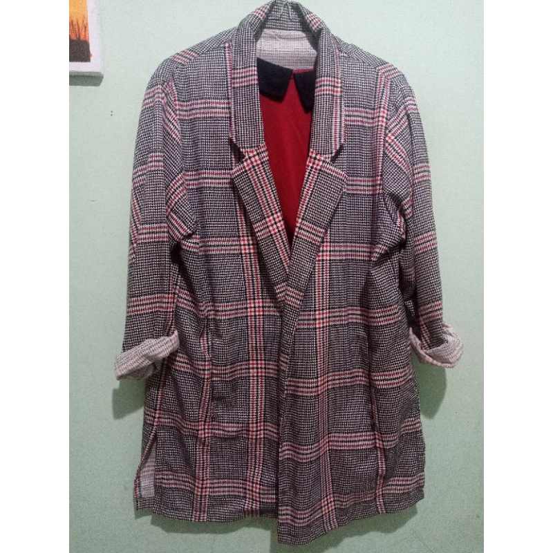 preloved blazer houndstooth