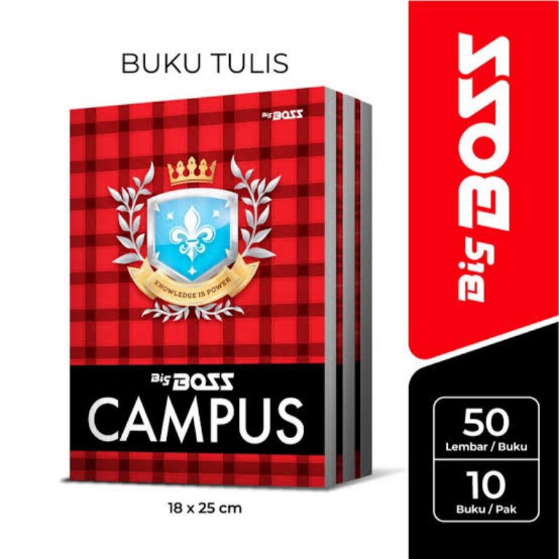 

buku tulis 50 big boss campus dan 58 alfa campus 1pak isi 10pcs campus