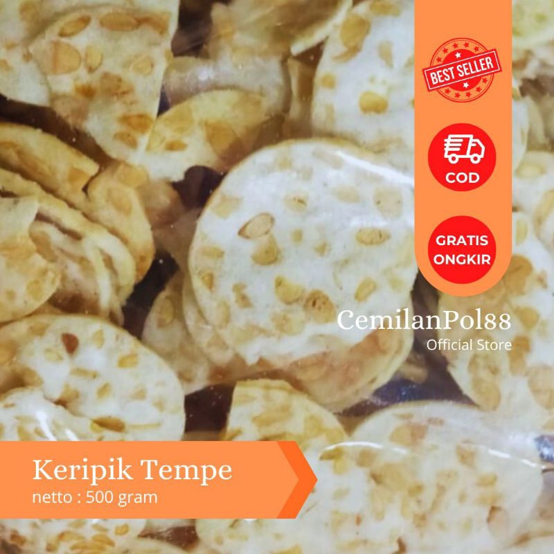 

KERIPIK TEMPE 500 GRAM | CEMILAN GURIH DAN RENYAH | CEMILANPOL88