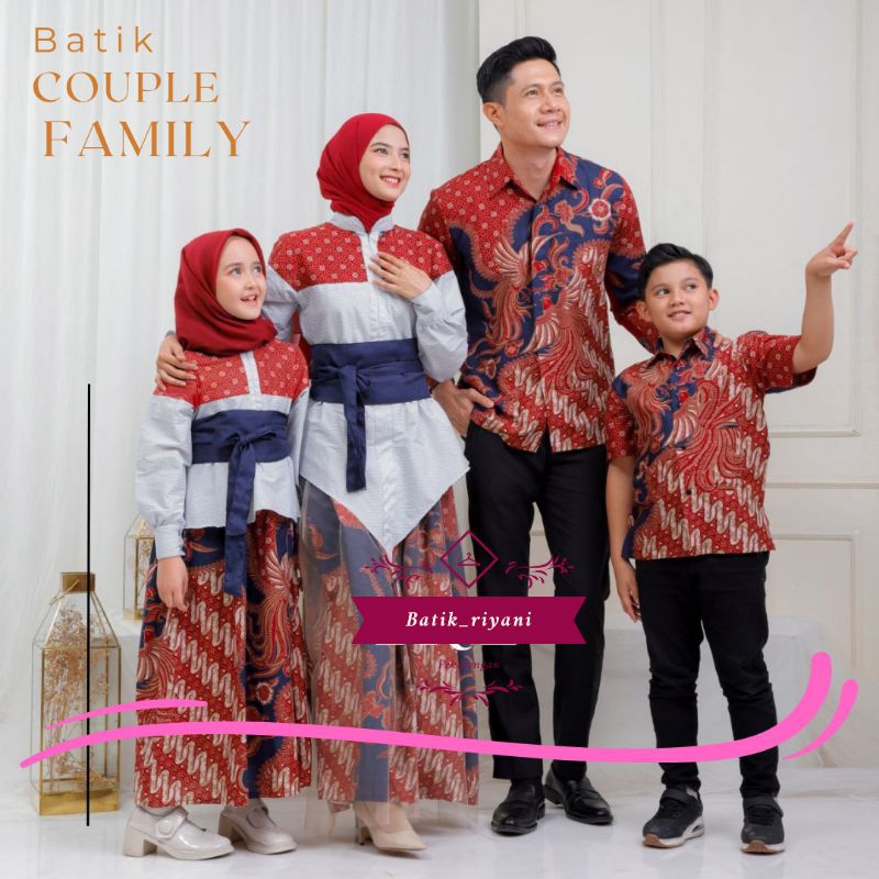 Gamis Couple  Keluarga Ayah Anak Raya Tile Series Sarimbit Batik Keluarga Modern Couple Batik Keluar