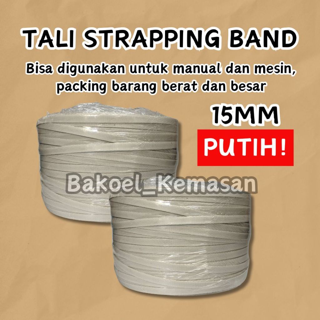 

Tali Strapping Band 15 mm / Tali Packing Putih / Tali Klem 15mm