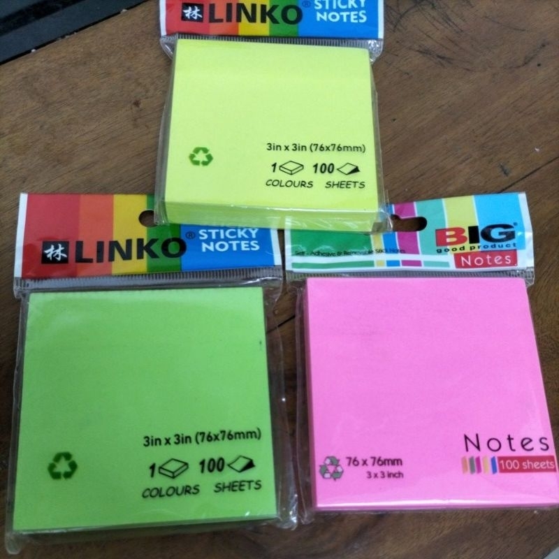 

kertas tempel sticky notes linko warna warni