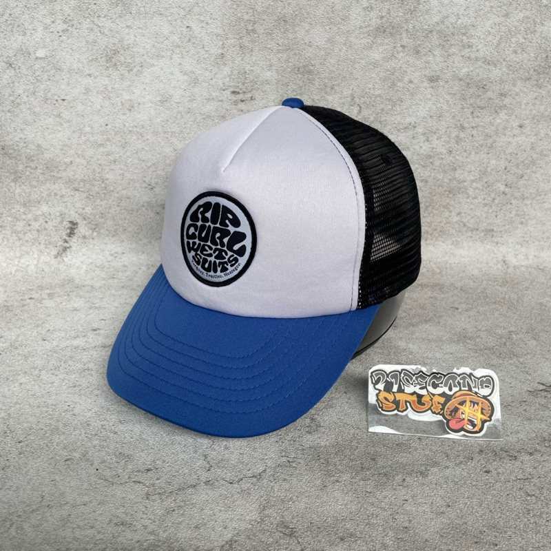 Topi RipCurl 3tone Trucker Hitam Putih Second