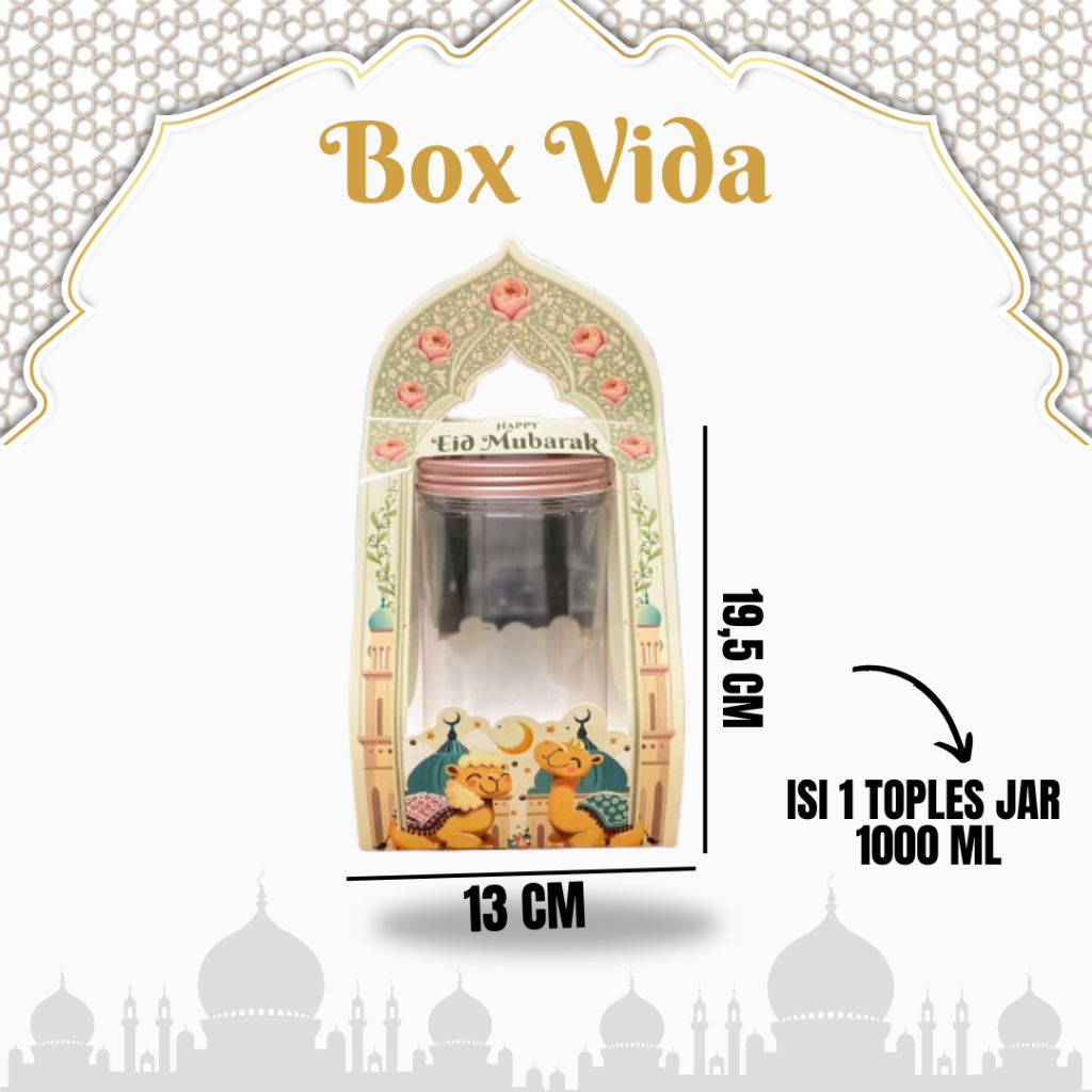 

BOX LEBARAN VIDA / DUS LEBARAN ISI 1 TOPLES 1000 ML / BOX LEBARAN LUCU SATUAN