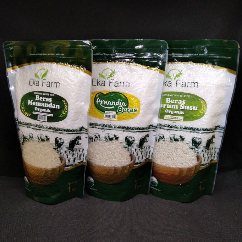 

Beras Putih Organik Eka Farm Vaccum 1kg | 3 Varian