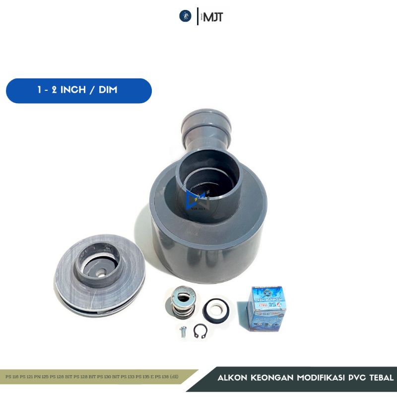 ALKON KEONGAN PVC 1" 1,5" 2" INCH UNTUK POMPA AIR MODIFIKASI AS 9 MM - AS 12 MM