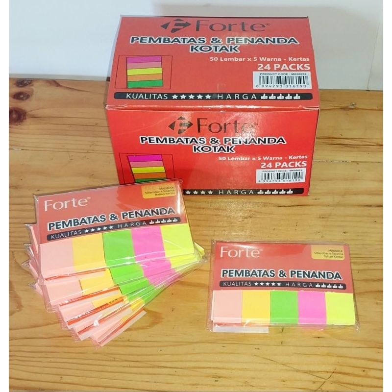 

PEMBATAS BUKU / STICK NOTE FORTE 5 WARNA & RAINBOW / 1 PCS